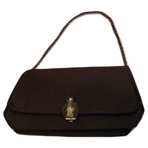 Vintage mid century Faye Mell brown evening bag